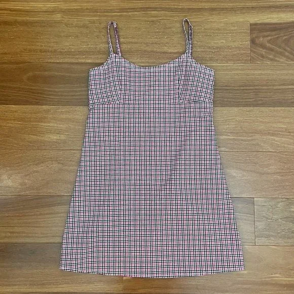 brandy melville pink plaid dress Robbie Dress Brandy Melville Pink Plaid Dress John Galt Pale Pink Plaid Colleen Mini Dress
